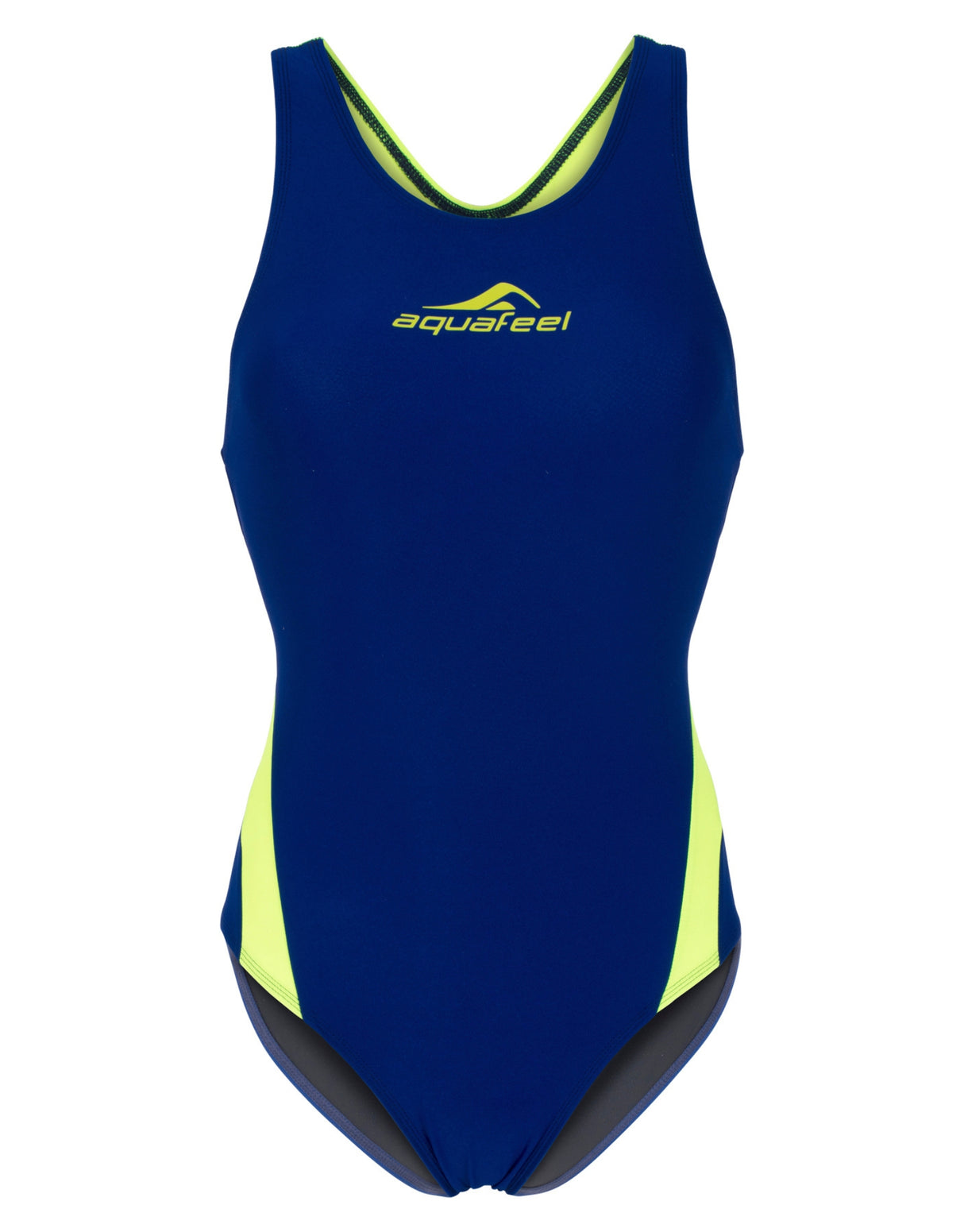 Aquafeel - Aquafeel Sporty Racerback Swimsuit - Navy/Neon Green - Product Front