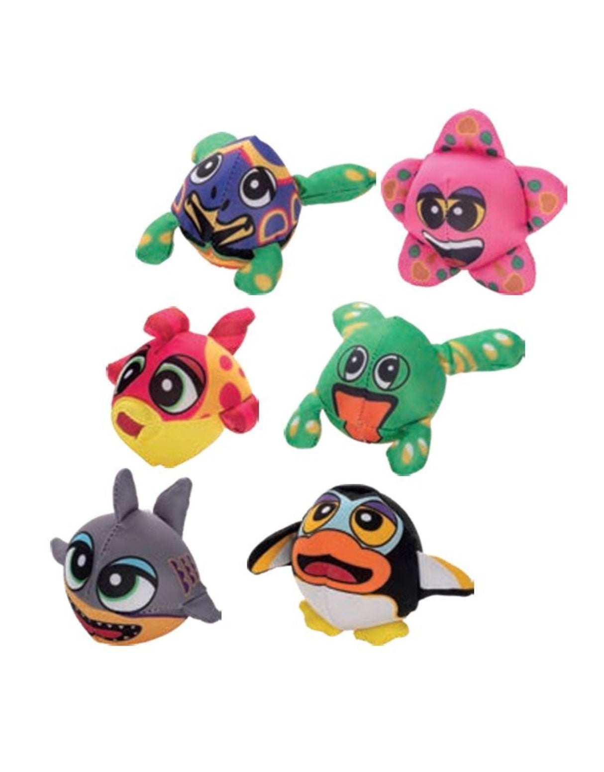 Fashy Small Sponge Sea Animal Swim Toy - Pack of Six