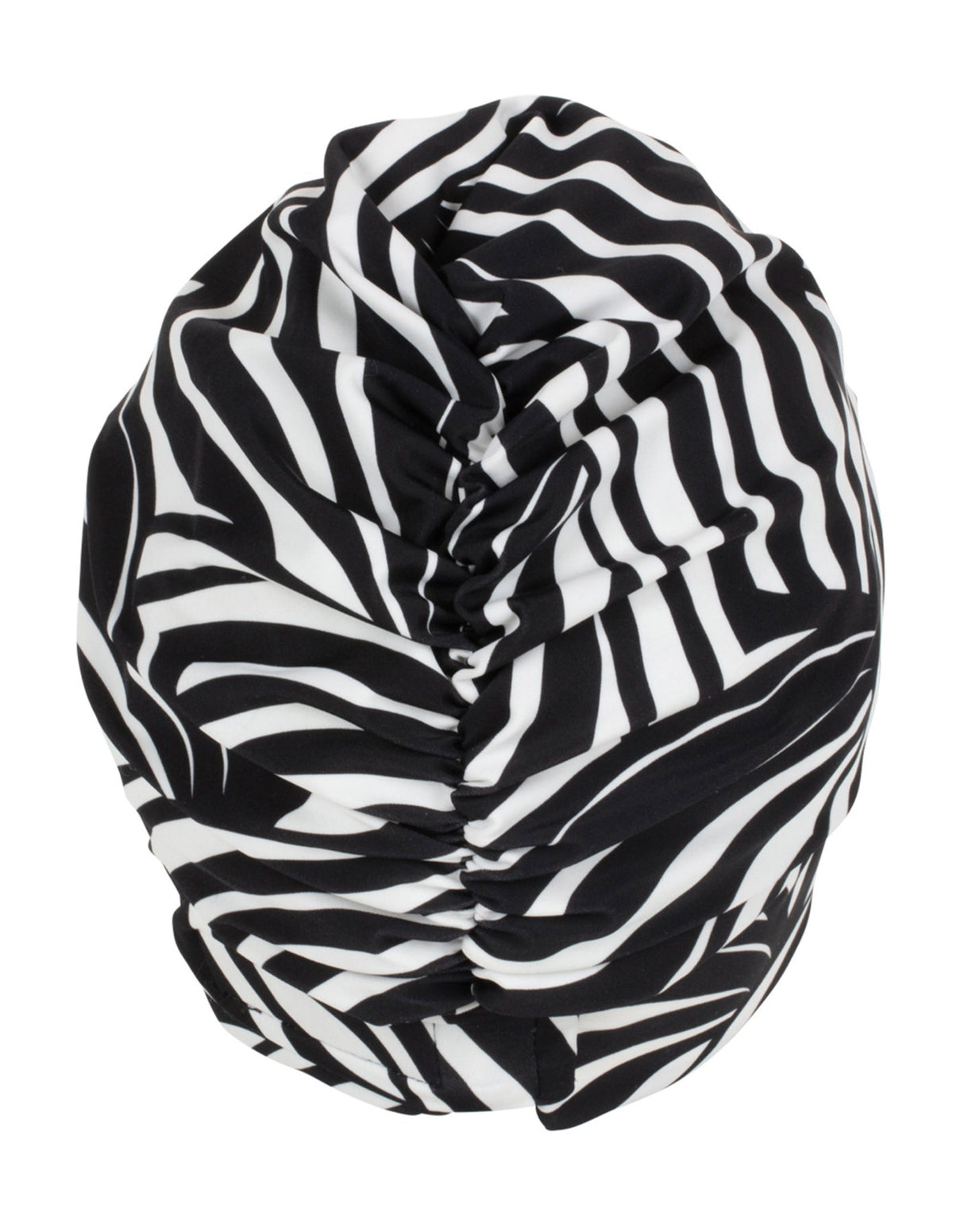 Fashy Zebra Stripe Fabric Swim Cap - Black/White