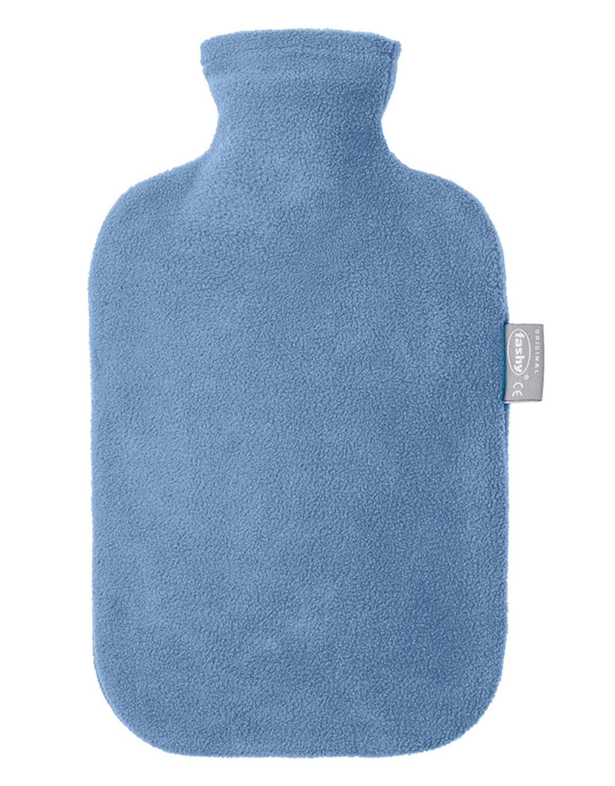Fashy 2 Litre Hot Water Bottles with Fleece Cover - Light Blue