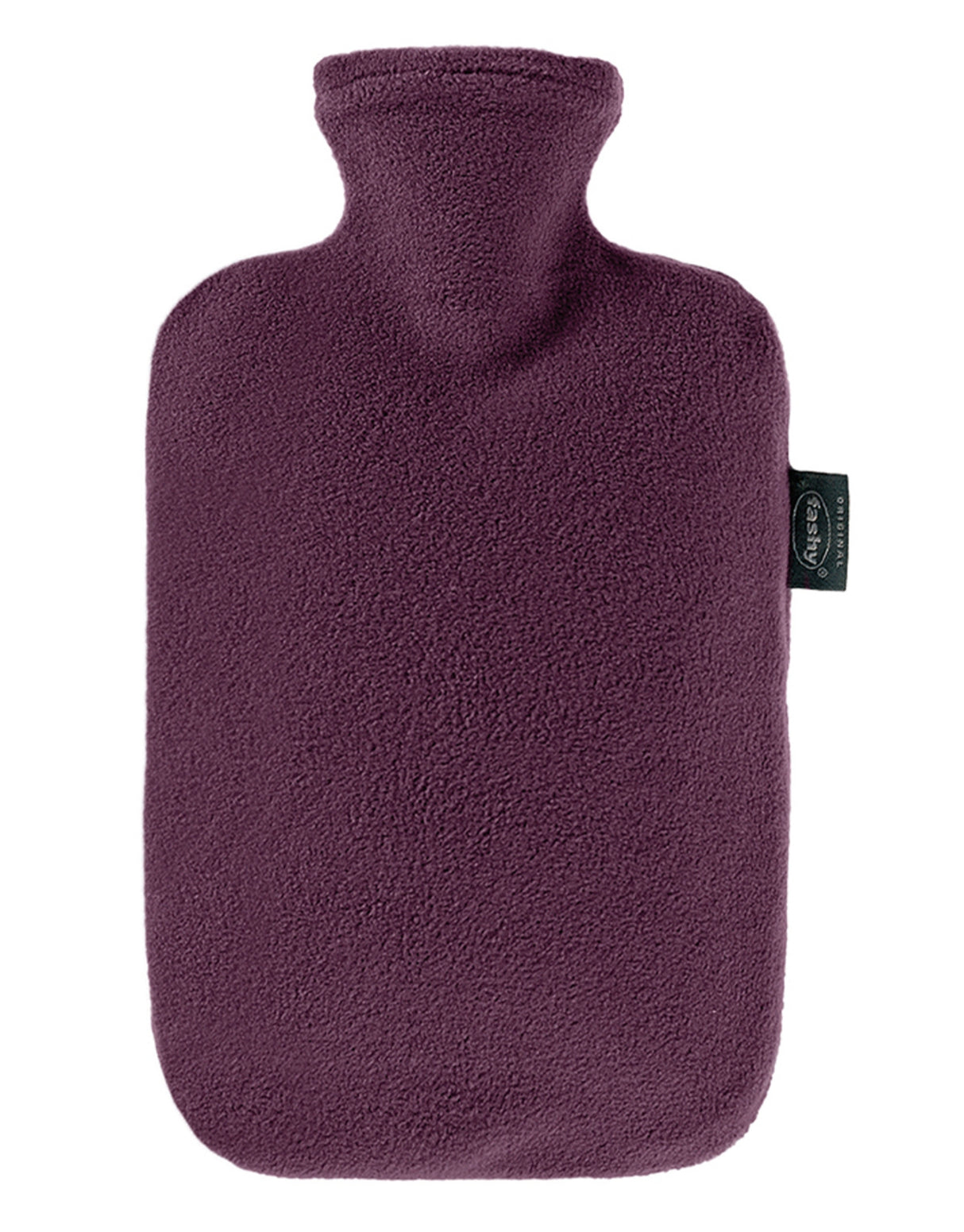 Fashy 2 Litre Hot Water Bottles with Fleece Cover - Aubergine