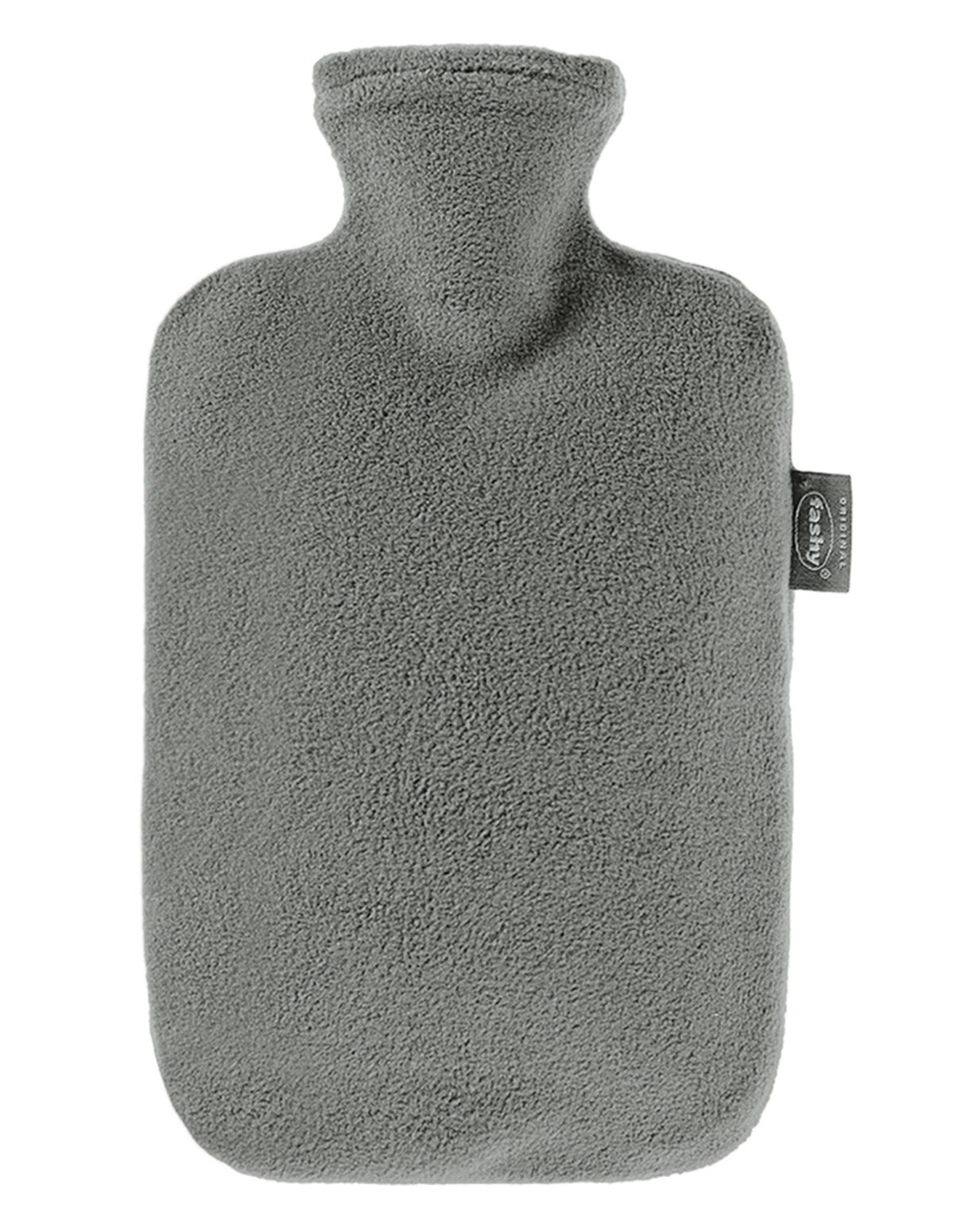 Fashy 2 Litre Hot Water Bottles with Fleece Cover - Light Grey