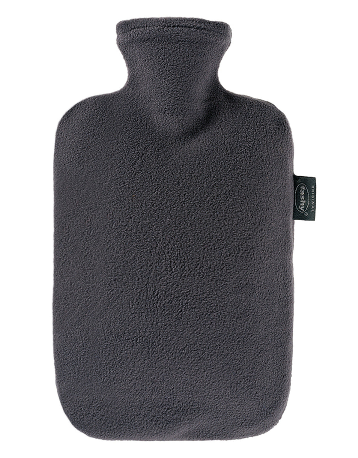 Fashy 2 Litre Hot Water Bottles with Fleece Cover - Dark Grey
