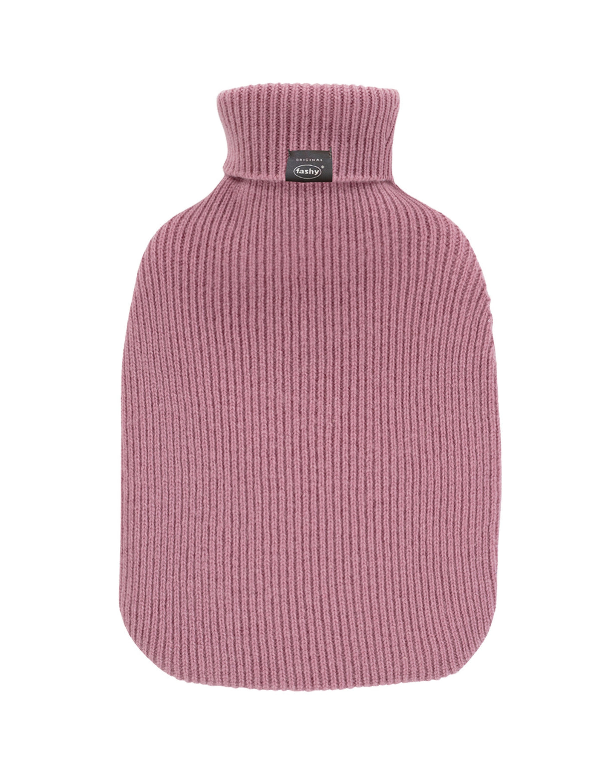 Fashy 2 Litre Hot Water Bottle with Knitted Turtleneck Cashmere Cover - Pink