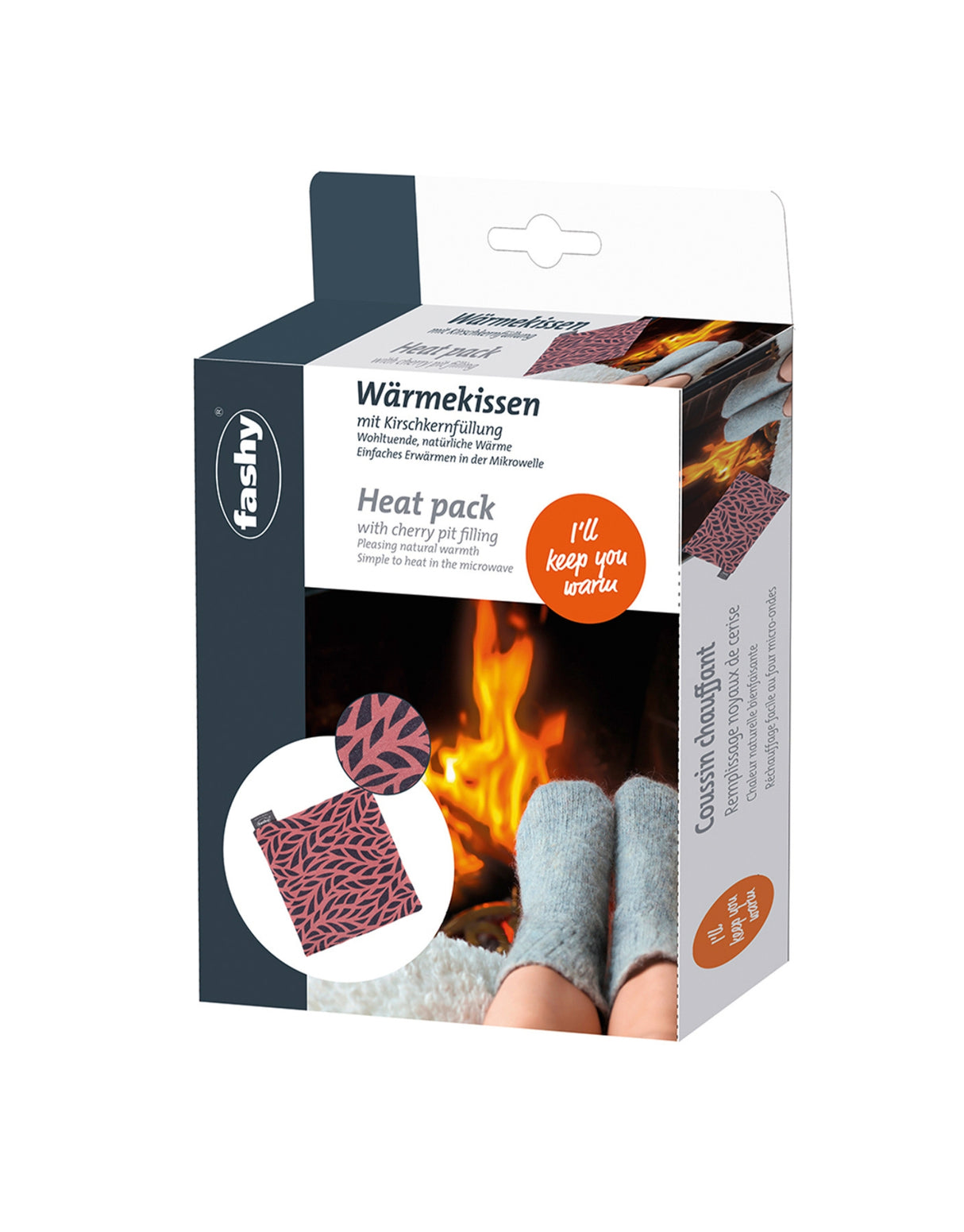 Fashy Cherry Pips Heat Pack with Leafy Cotton Cover - Packaging