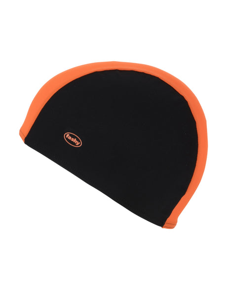 Fashy Adult Fabric Swim Cap - Orange/Black