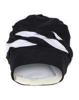 Fashy Braid Fabric Swim Cap - Black/White - Product Back