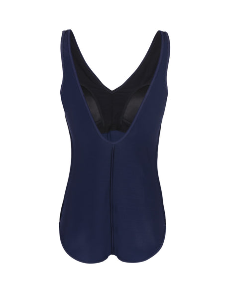 Fashy Classic V-Back Swimsuit - Navy - Back