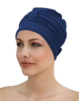 Fashy Draped Fabric Swim Cap - Navy - Model