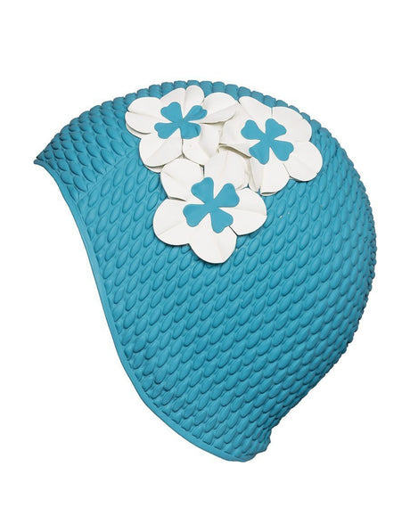 Fashy Flower Bubble Swim Cap - Aqua Blue