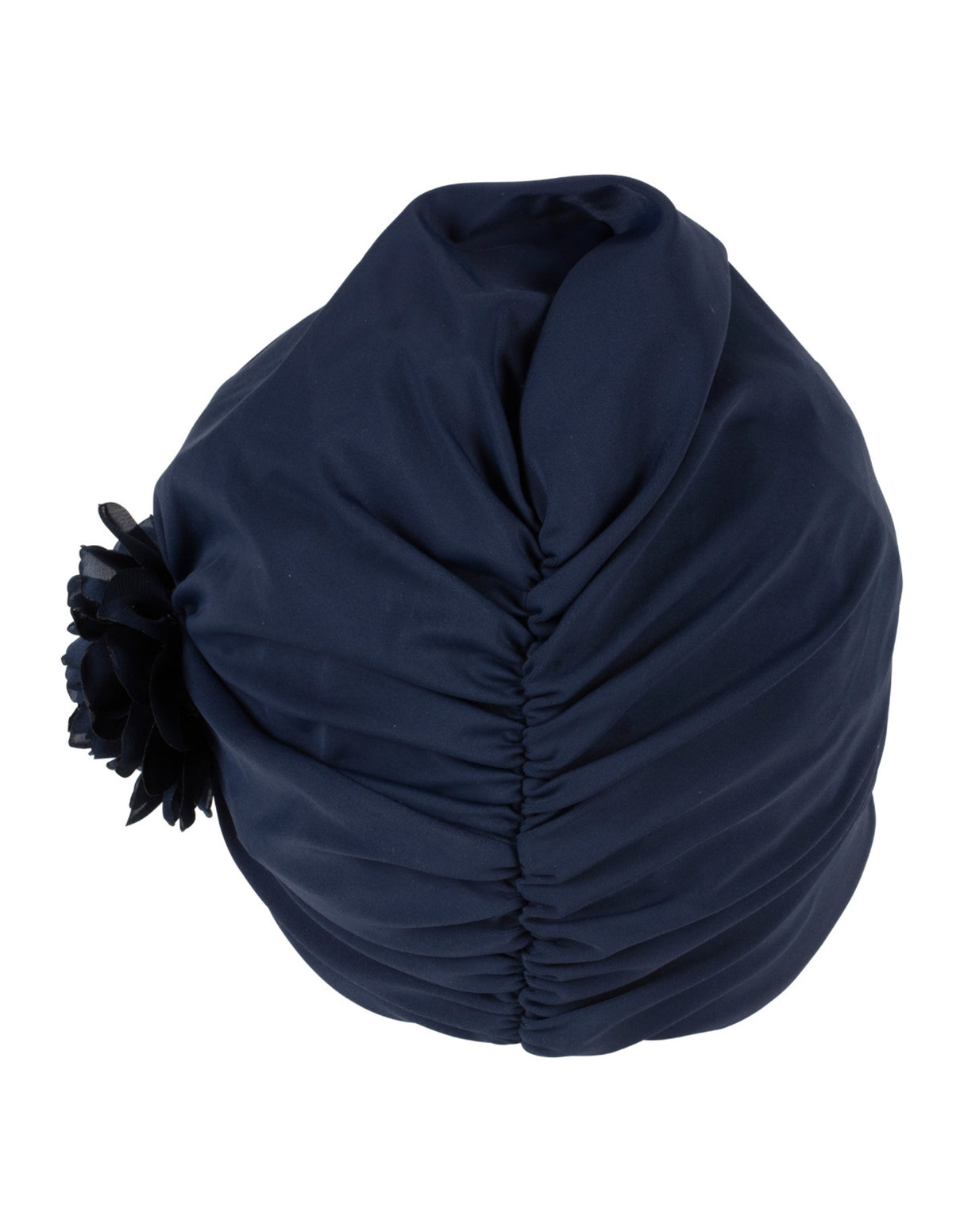 Fashy Flower Fabric Swim Cap - Navy - Product Back