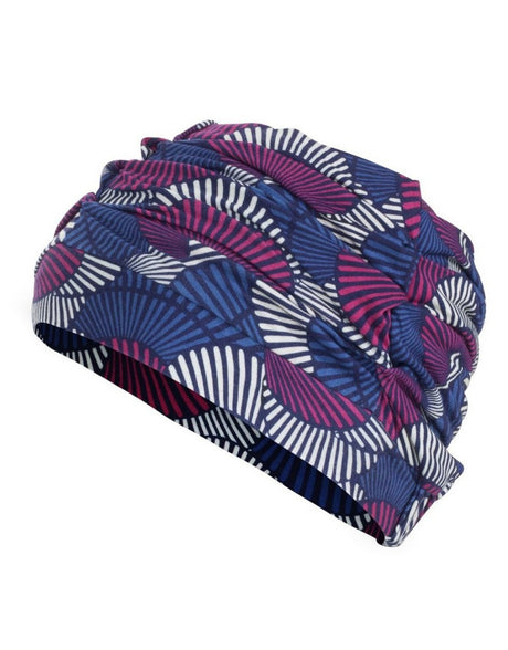 Fashy Pleated Soft Fabric Cap - Multi - White/Blue/Pink - Product Side