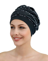 Fashy Piped Fabric Swim Cap - Black/White