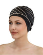 Fashy Piped Fabric Swim Cap - Black - Model