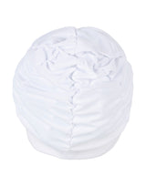 Fashy Pleated Fabric Swim Cap - White - Product Back