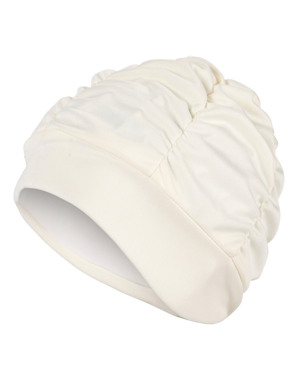 Fashy Pleated Fabric Swim Cap - Champagne