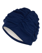 Fashy Pleated Fabric Swim Cap - Navy