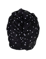 Fashy Polka Dot Fabric Swim Cap - Black/White - Product Back