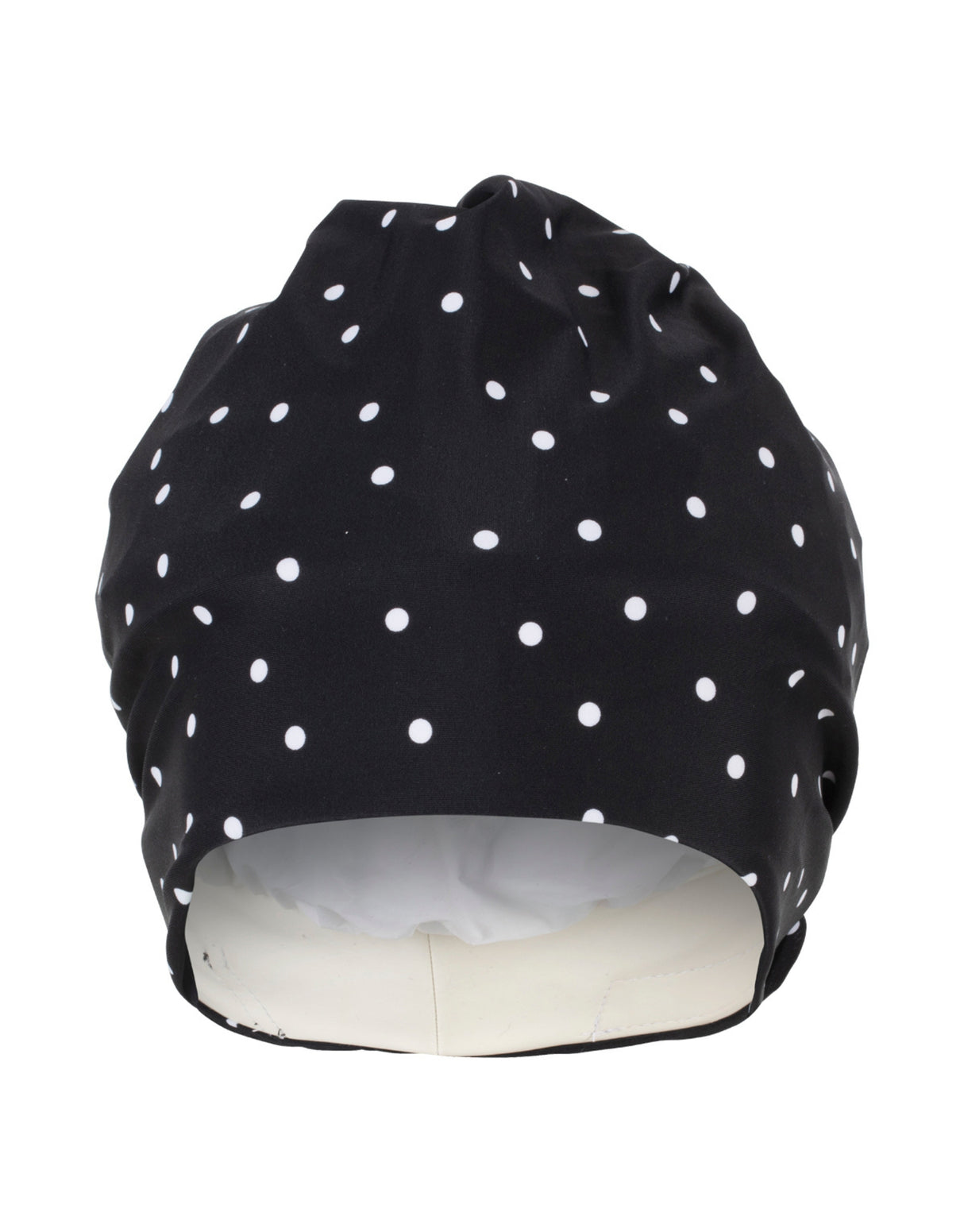 Fashy Polka Dot Fabric Swim Cap - Black/White - Product Front