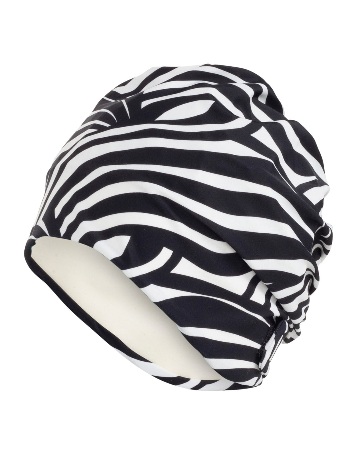 Fashy Zebra Stripe Fabric Swim Cap - Black/White