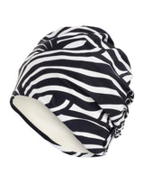 Fashy Zebra Stripe Fabric Swim Cap - Black/White