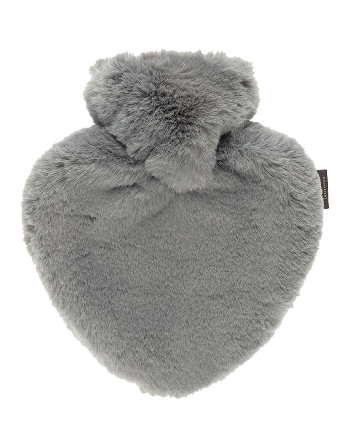 Fashy 0.7 Litre Hot Water Bottles with Extra Soft Heart Shape Plush Cover - Grey