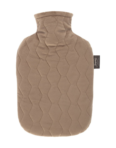 Fashy 2 Litre Hot Water Bottle with Quilted Cover - Taupe