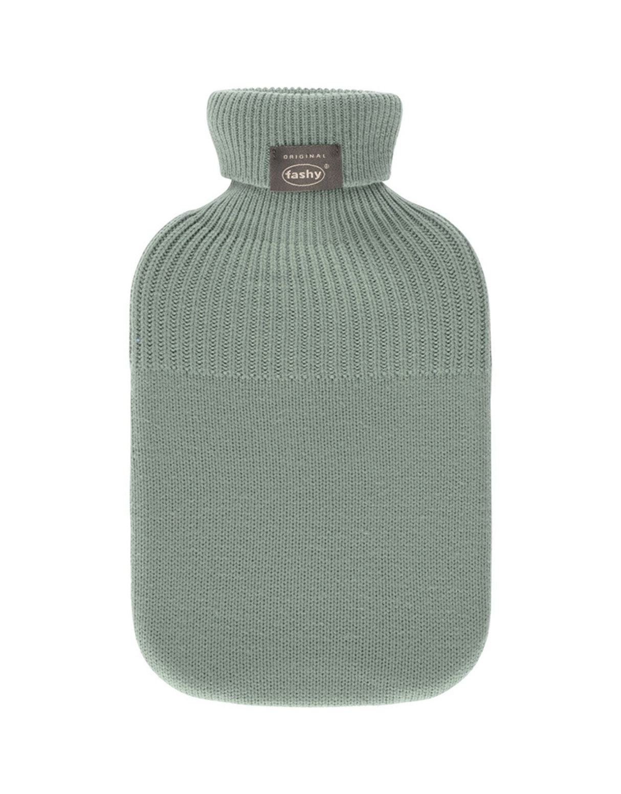 Fashy 2 Litre Hot Water Bottle with Knitted Turtleneck Cover - Green