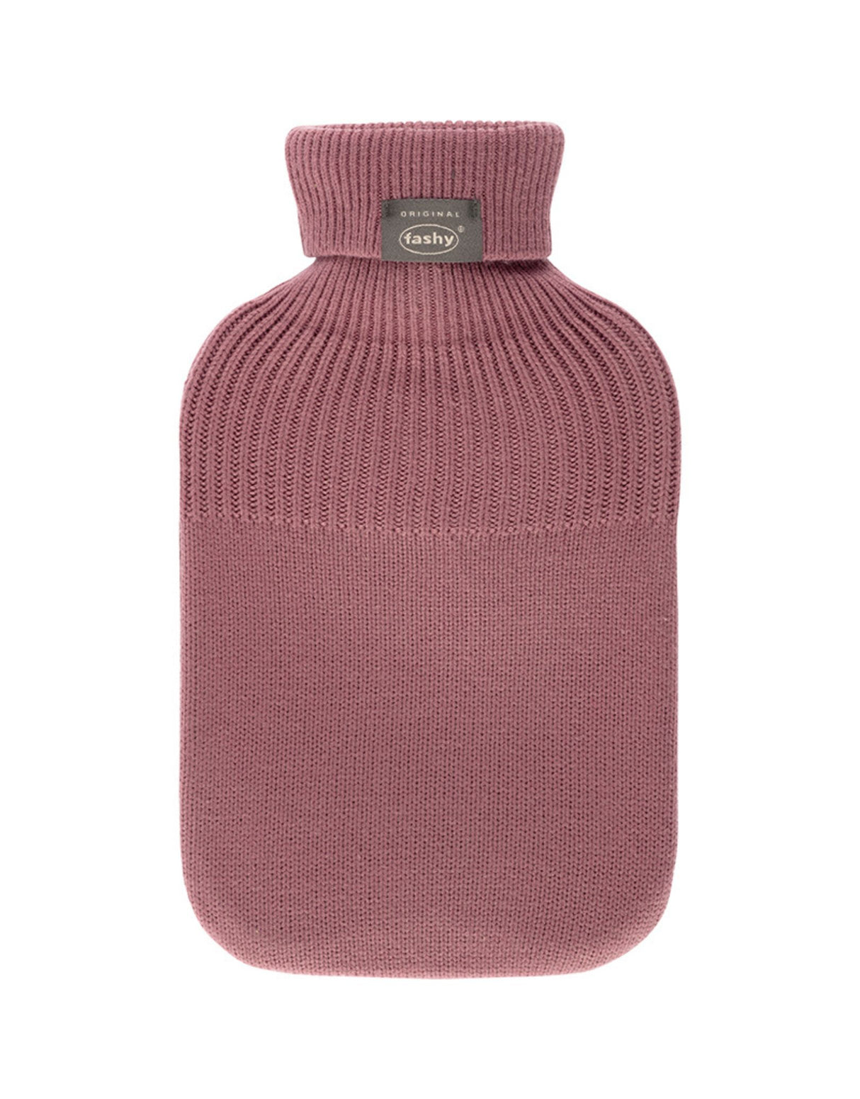 Fashy 2 Litre Hot Water Bottle with Knitted Turtleneck Cover - Pink