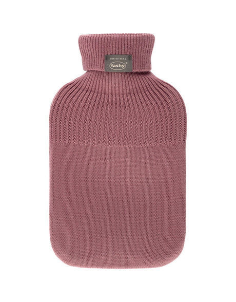 Fashy 2 Litre Hot Water Bottle with Knitted Turtleneck Cover - Pink