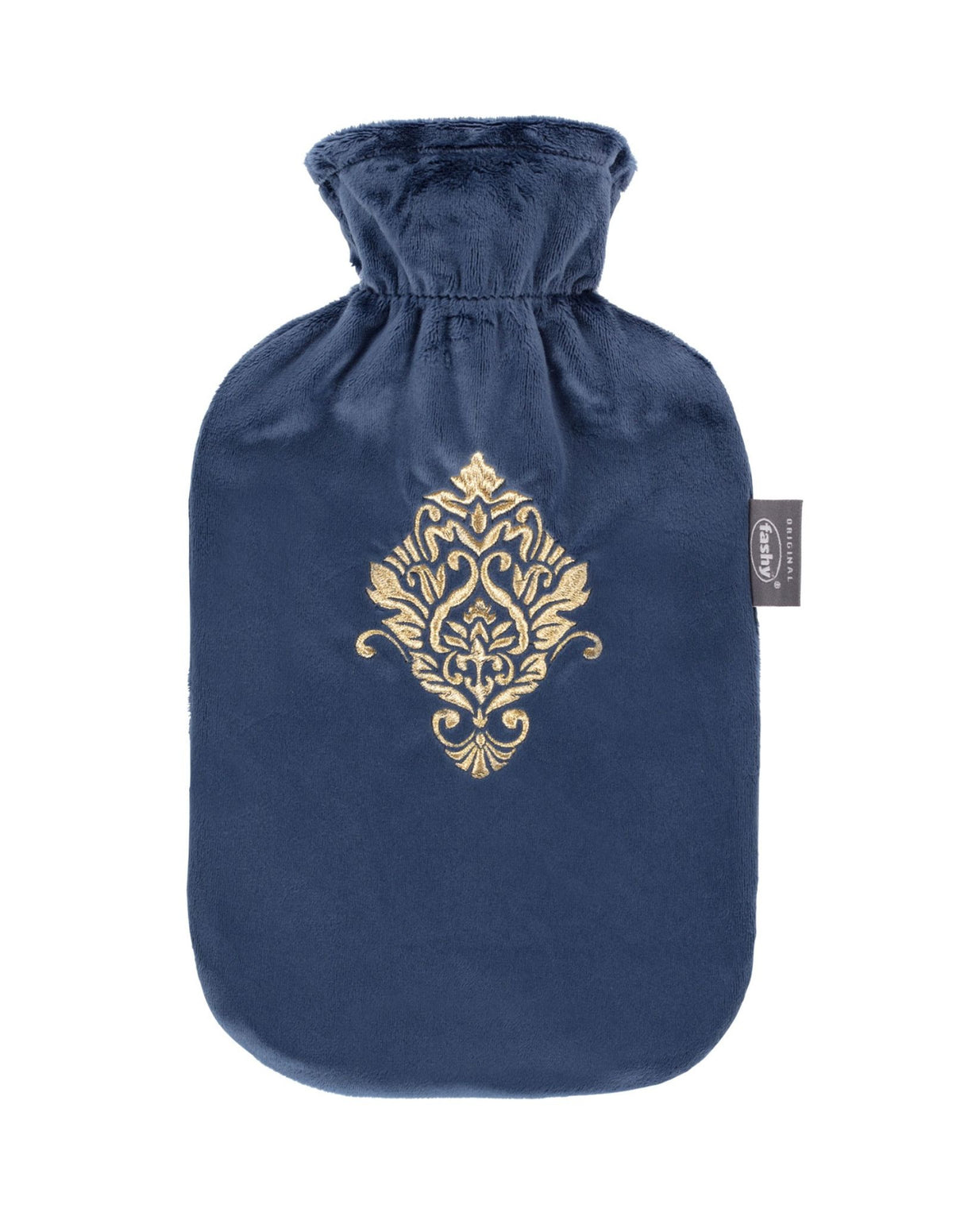 Fashy 2 Litre Hot Water Bottle with Regal Plush Cover - Navy