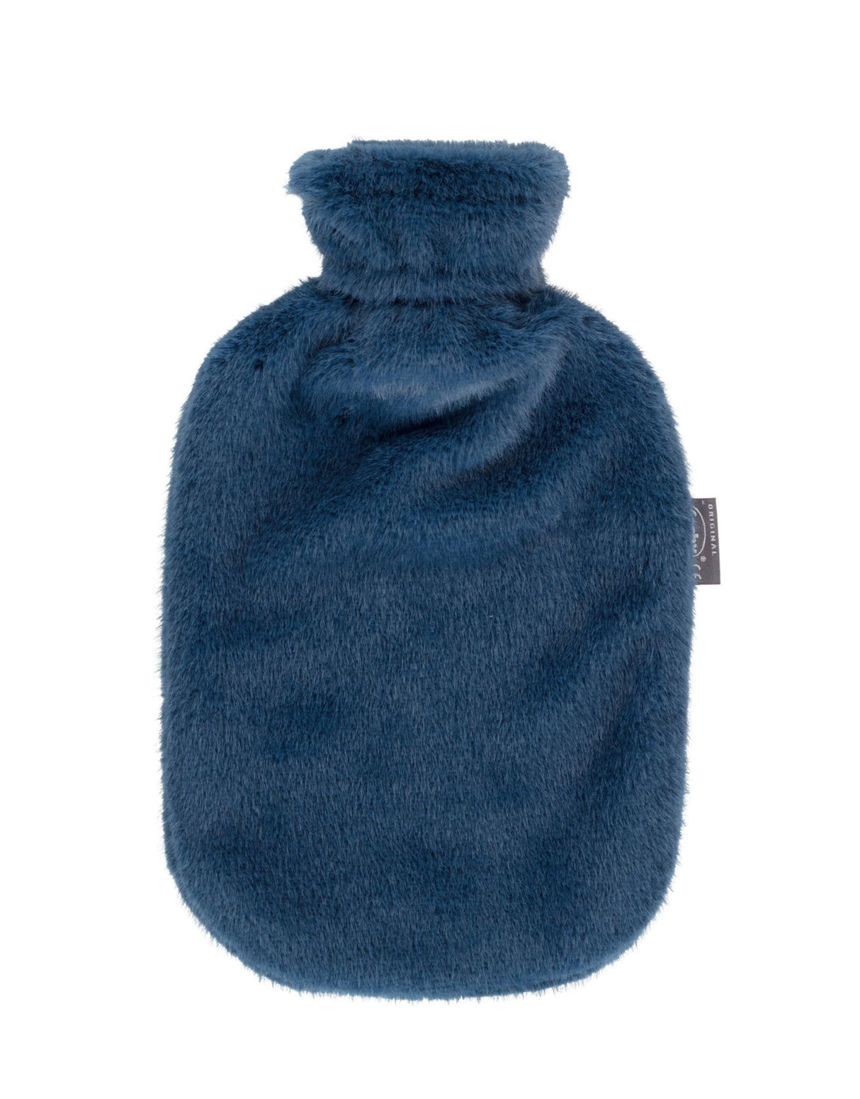 Fashy 2 Litre Hot Water Bottles with Extra Soft Plush Cover - Dark Blue