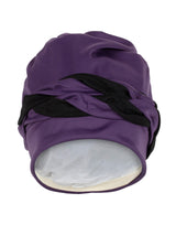 Fashy Braid Fabric Swim Cap - Purple/Black - Product Front