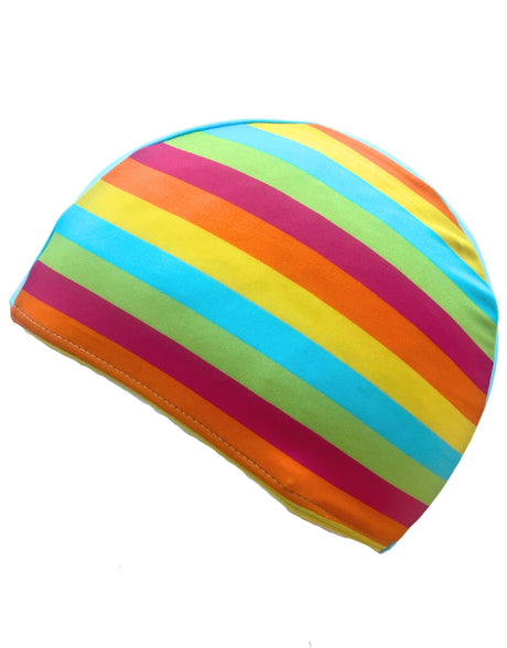 Fashy Junior Lycra Swim Cap - Multicoloured - Light Blue/Rainbow